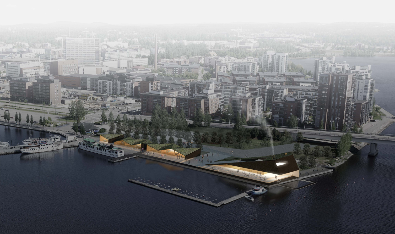 Jyväskylän kaupunki ja Osuuskauppa Keskimaa yhteistyösopimukseen Satamankärjen sauna-ravintolasta